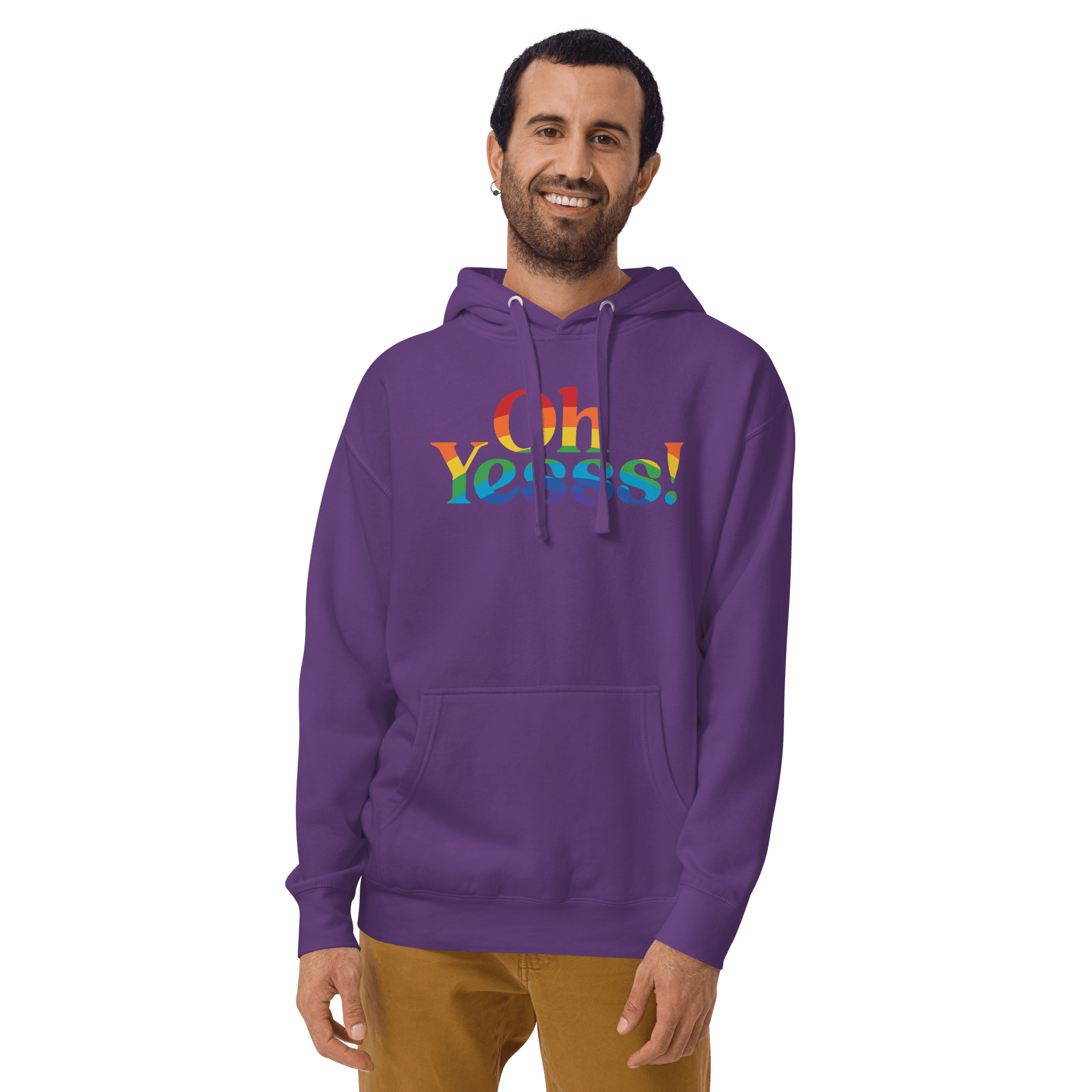 Hoodie violet "OhYesss" arc-en-ciel – Image 6