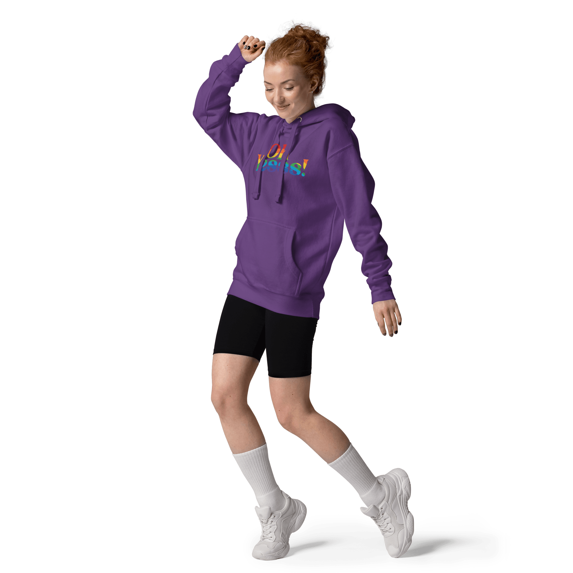 Hoodie violet "OhYesss" arc-en-ciel – Image 2