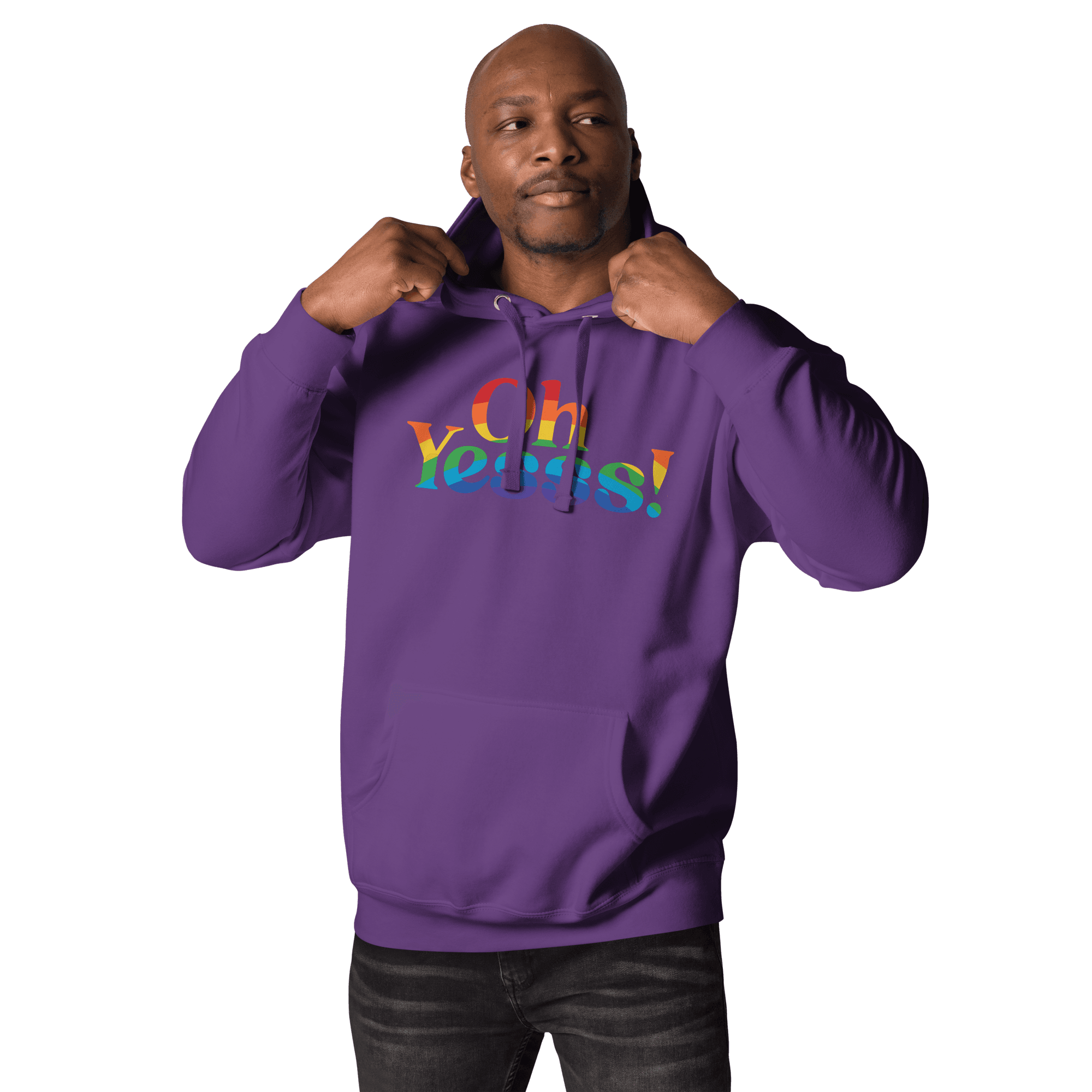 Hoodie violet "OhYesss" arc-en-ciel – Image 3