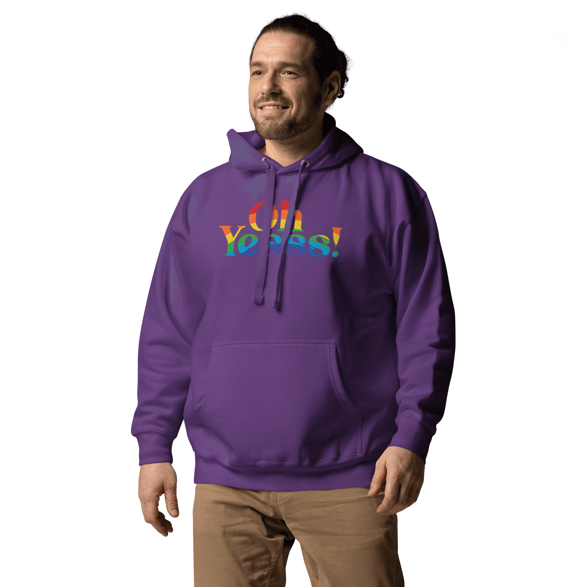 Hoodie violet "OhYesss" arc-en-ciel – Image 8