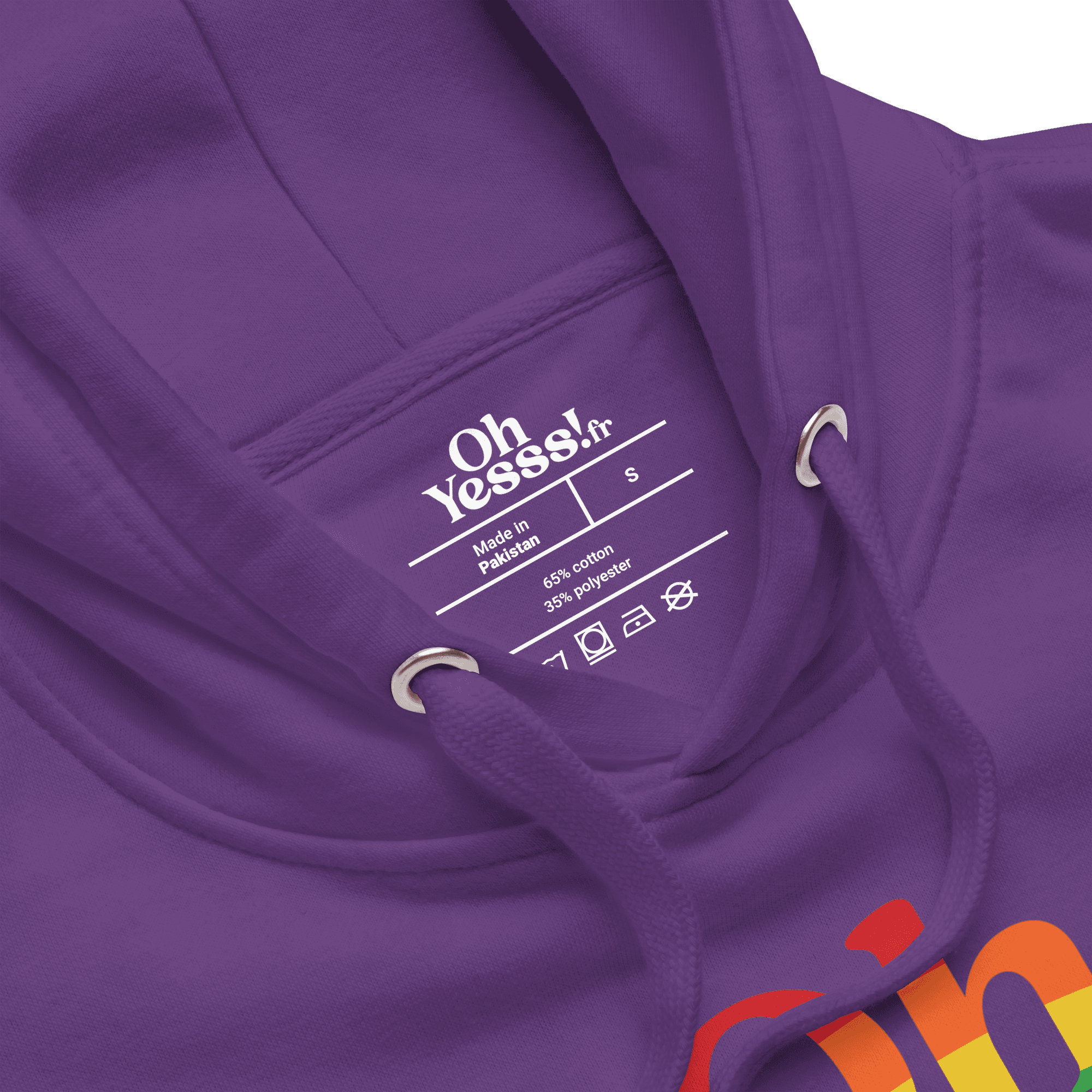 Hoodie violet "OhYesss" arc-en-ciel – Image 10