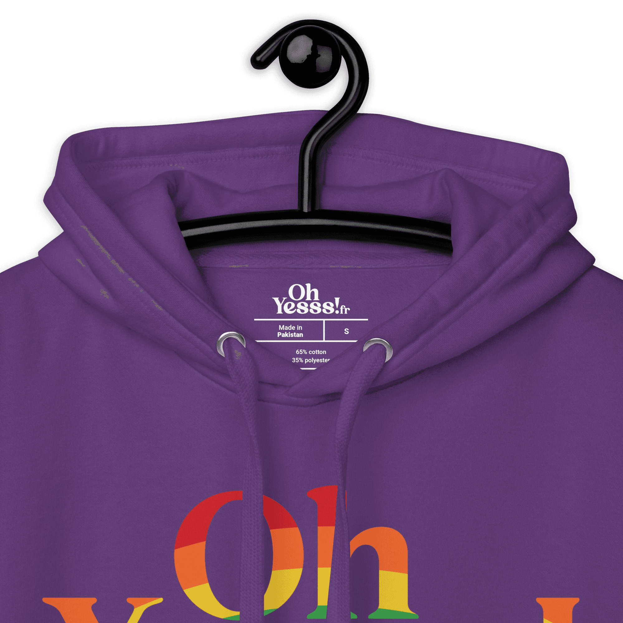 Hoodie violet "OhYesss" arc-en-ciel – Image 12