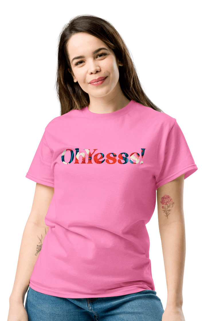 T-shirt rose floral accueil