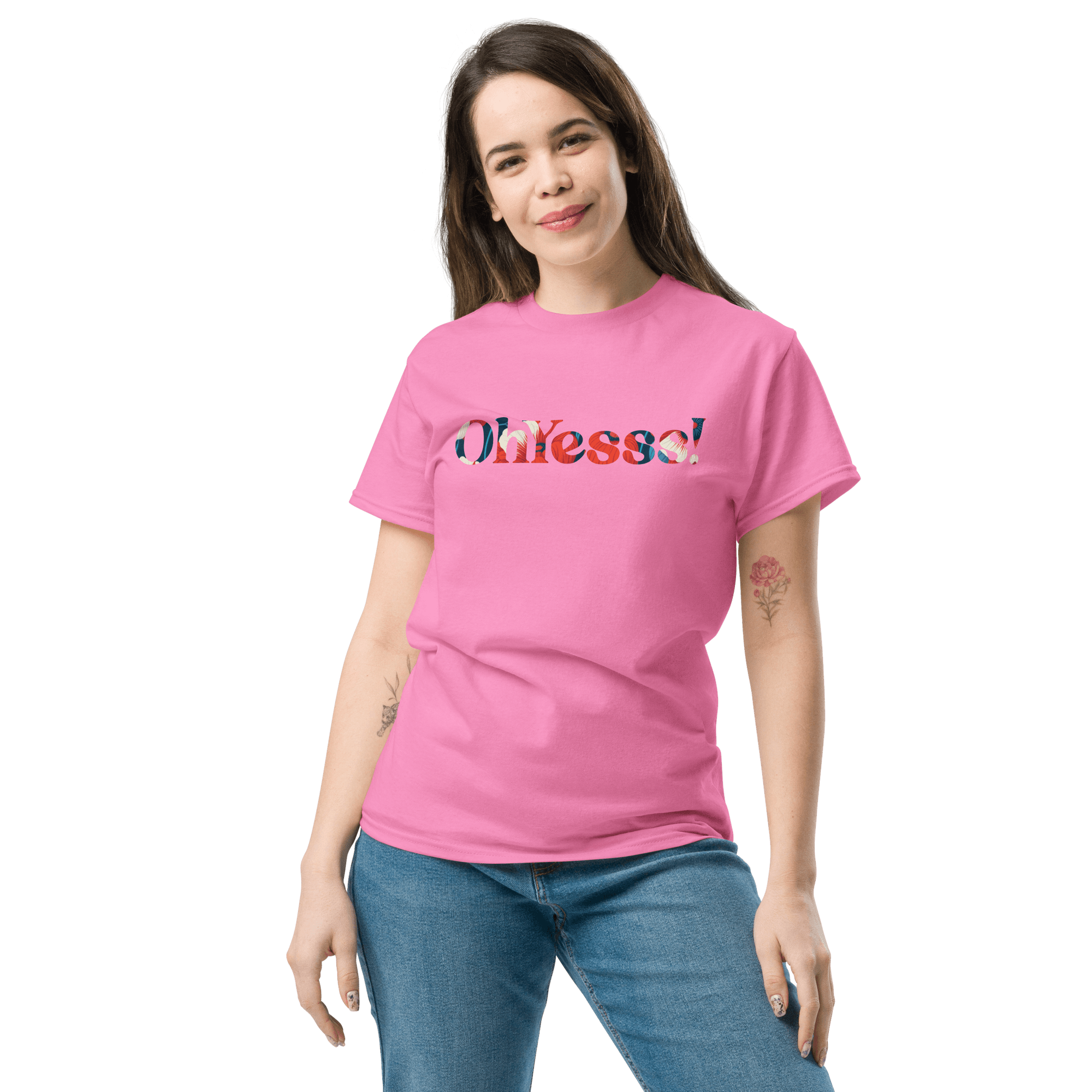 T-shirt femme rose OhYesss - Floral Édition – Image 3